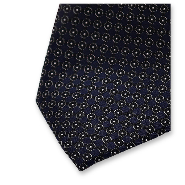 Schmale dunkelblaue Krawatte – Kreis (2)