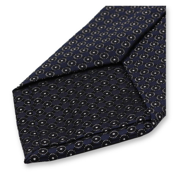 Schmale dunkelblaue Krawatte – Kreis (3)