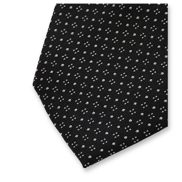 Schmale schwarze Krawatte – Punktmotiv (2)