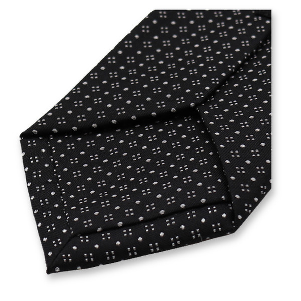 Schmale schwarze Krawatte – Punktmotiv (3)