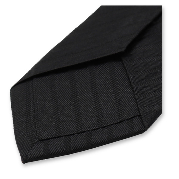 Schmal gestreifte Krawatte – Schwarz (2)