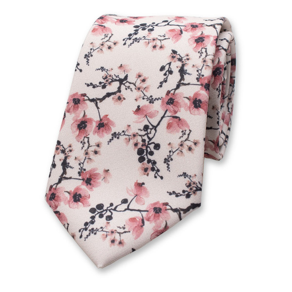 Krawatte Japanische Blüte - Altrosa (1)