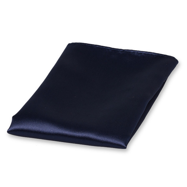 Dunkelblaues Einstecktuch Polyester Satin (1)