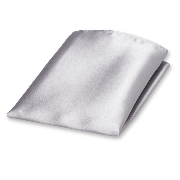 Graues Einstecktuch Polyester Satin (1)