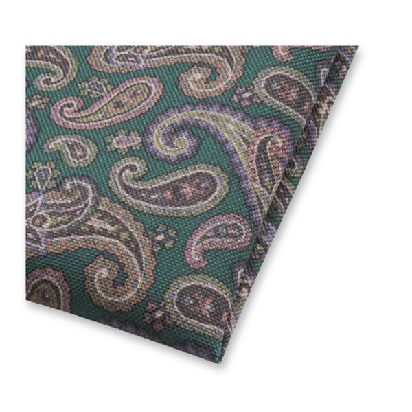 Paisley-Einstecktuch Dunkelgrün (2)