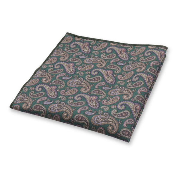 Paisley-Einstecktuch Dunkelgrün (1)