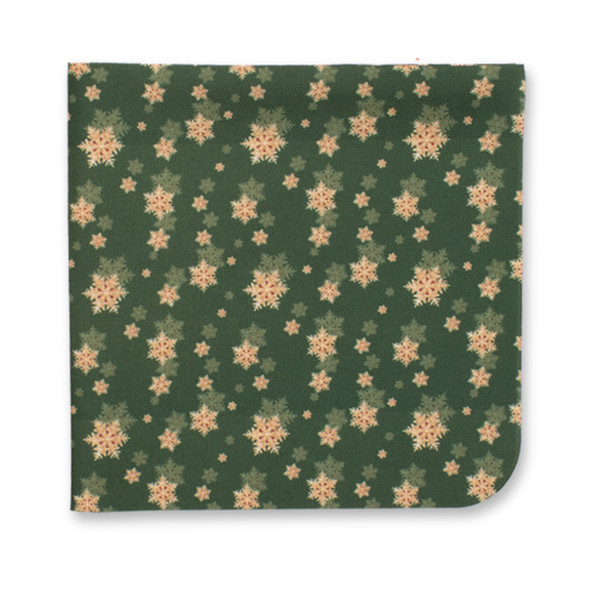 Weihnachts-Einstecktuch grün - Goldene Schneesterne (1)