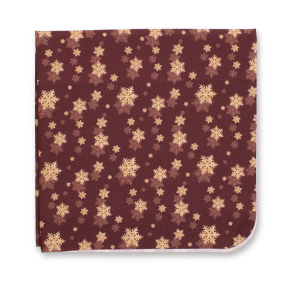 Weihnachts-Einstecktuch Bordeauxrot - Goldene Schneesterne (1)