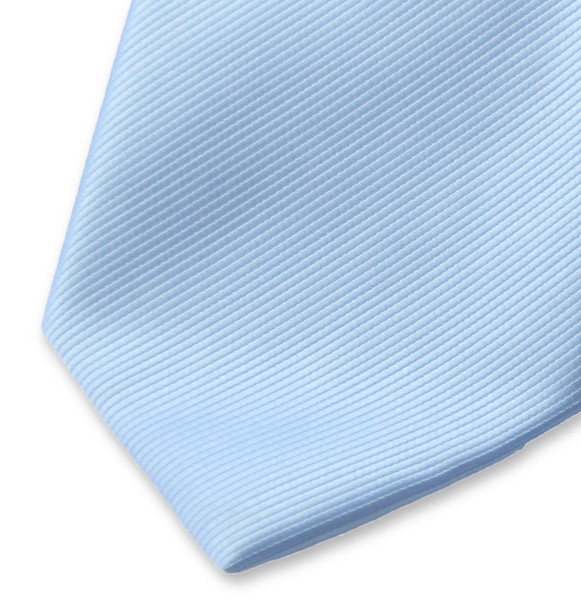 Clipkrawatte Hellblau - Rippenstruktur (2)