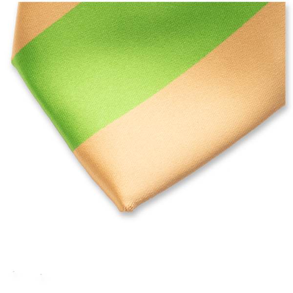 Krawatte Breite Streifen - Gold/Apfelgrün (2)