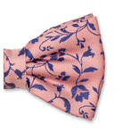 Luxuriöse Fliege in Hellrosa - Blaue Blumen - Thumbnail 2