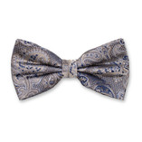 Beige Luxusschleife - Dunkelblaues Paisley - Thumbnail 1