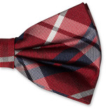 Karierte Herrenfliege rot/ navy - Thumbnail 2