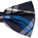 Karierte Herrenfliege blau/ navy - Thumbnail 2