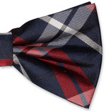 Karierte Herrenfliege navy/ rot - Thumbnail 2