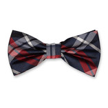 Karierte Herrenfliege navy/ rot - Thumbnail 1