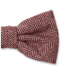 Rote Fliege mit Fischgrätenmuster – Wolle - Thumbnail 2