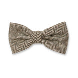 Olivgrün Fliege mit Fischgrätenmuster – Wolle - Thumbnail 1