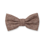 Braune Fliege mit Fischgrätenmuster – Wolle - Thumbnail 1