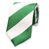 Krawatte Breite Streifen - Grün/Weiß - Thumbnail 1
