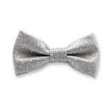 Silberner Glitzerstoff Kinderfliege - Thumbnail 1