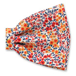 Korallenfarbene Fliege mit Blumenmotiv - Thumbnail 2