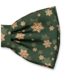 Weihnachtsfliege Grün - Goldene Schneesterne - Thumbnail 2