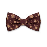 Weihnachtsfliege Bordeauxrot - Goldene Schneesterne - Thumbnail 1