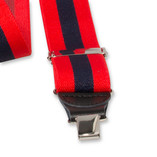 Rot/Navy gestreifte Hosenträger - Thumbnail 2