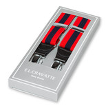 Rot/Navy gestreifte Hosenträger - Thumbnail 1