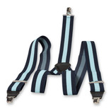 Navy/ Blau gestreifte Hosenträger - Thumbnail 2