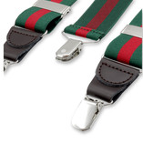 Dunkelgrün - Röt gestreifte Hosenträger   - Thumbnail 2