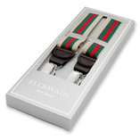 Beige - Dunkelgrün gestreifte Hosenträger   - Thumbnail 1