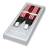 Rot/Weiß gestreifte Hosenträger - Thumbnail 1