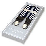 Navy/weiß gestreifte Hosenträger - Thumbnail 1