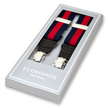 Navy/rot gestreifte Hosenträger - Thumbnail 1