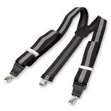 Schwarz/grau gestreifte Hosenträger - Thumbnail 2