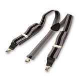 Grau/ schwarz gestreifte Hosenträger - Thumbnail 2