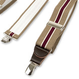 Beige/ bordeaux gestreifte Hosenträger - Thumbnail 2