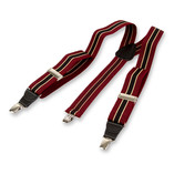 Bordeaux/ braun gestreifte Hosenträger - Thumbnail 3