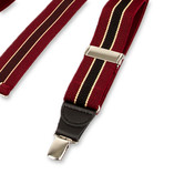 Bordeaux/ braun gestreifte Hosenträger - Thumbnail 2
