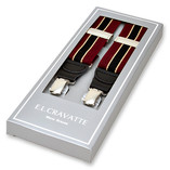 Bordeaux/ braun gestreifte Hosenträger - Thumbnail 1