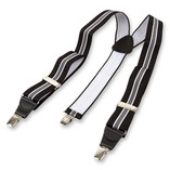 Schwarz/grau gestreifte Hosenträger - Thumbnail 2