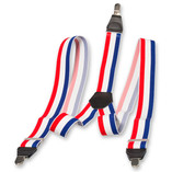 Rot/Weiß/Blau gestreifte Hosenträger - Thumbnail 3