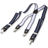 Schmale navy/blau gestreifte Hosenträger  - Thumbnail 2