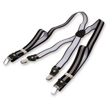 Schmale schwarz/grau gestreifte Hosenträger  - Thumbnail 2