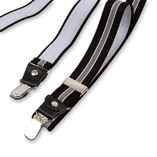 Schmale schwarz/grau gestreifte Hosenträger  - Thumbnail 3