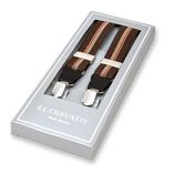 Schmale braun gestreifte Hosenträger  - Thumbnail 1