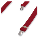Dunkelrote schmale Hosenträger - Thumbnail 3