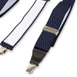 Navy/ weiß gepunktete Hosenträger - Thumbnail 3